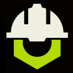 Caleb J. Keeter Contracting - Gray Hard Hat on Lime Green Arrow